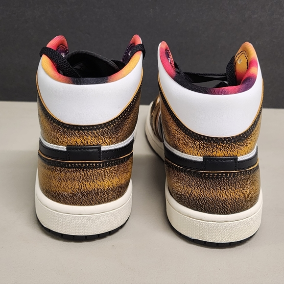 Nike Air Jordan Mid 1 SE Orange Wear Away Black Men AJ1 Casual Shoes DQ8417-071 - Picture 6 of 9